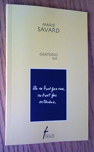 Image du vendeur pour Oratorio, Qu. mis en vente par Livresse