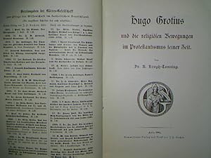 Bild des Verkufers fr Hugo Grotius und die religisen Bewegungen im Protestantismus seiner Zeit. - Zweite Vereinsschrift fr 1904. - Grres-Gesellschaft zur Pflege der Wissenschaft im katholischen Deutschland. zum Verkauf von books4less (Versandantiquariat Petra Gros GmbH & Co. KG)