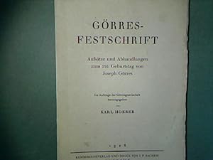 Immagine del venditore per Grres und das Rheinproblem. - in: Grres-Festschrift zum 150. Geburtstag von Joseph Grres. Grres-Gesellschaft zur Pflege der Wissenschaft im katholischen Deutschland. venduto da books4less (Versandantiquariat Petra Gros GmbH & Co. KG)