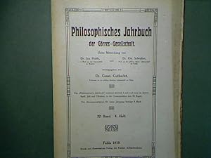 Imagen del vendedor de Grundlinien zu einer logischen Theorie des Begriffs. - in: 32. Band, 4. Heft, 1919. - Philosophisches Jahrbuch der Grres-Gesellschaft. Herausgegeben von Dr. Const. Gutberlet. a la venta por books4less (Versandantiquariat Petra Gros GmbH & Co. KG)