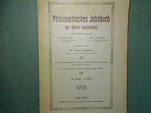 Imagen del vendedor de Bonaventuras Verhltnis zum Ontologismus. - in: 34. Band, 4. Heft, 1921. - Philosophisches Jahrbuch der Grres-Gesellschaft. Herausgegeben von Dr. Const. Gutberlet. a la venta por books4less (Versandantiquariat Petra Gros GmbH & Co. KG)