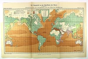 Seller image for Der Salzgehalt an der Oberflaeche der Meere im Verhaeltnis zur Suesswasserzufuhr der Stromgebiete und zur Hoehe der Randgebirge [map] for sale by Black Paw Books
