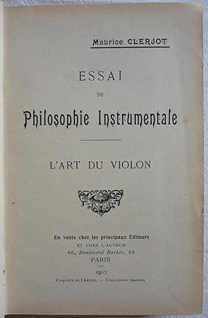 Essai de philosophie instrumentale - L'art du violon