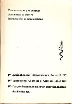 IV. Internationaler Pflanzenschutzkongreß 1957.