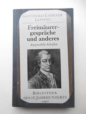 Seller image for Freimurergesprche und anderes. Ausgewhlte Schriften. (Herausgegeben von Claus Trger). for sale by Antiquariat Steinwedel