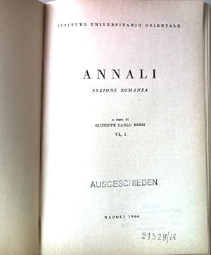 Seller image for Annali. Sezione Romanza. for sale by books4less (Versandantiquariat Petra Gros GmbH & Co. KG)