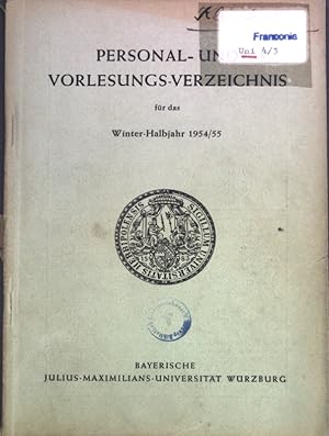 Bild des Verkufers fr Personal- und Vorlesungs-Verzeichnis fr das Winter-Halbjahr 1954/55; zum Verkauf von books4less (Versandantiquariat Petra Gros GmbH & Co. KG)