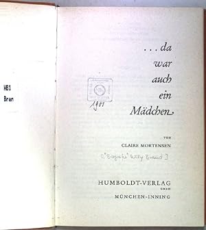 Bild des Verkufers fr da war auch ein Mdchen. zum Verkauf von books4less (Versandantiquariat Petra Gros GmbH & Co. KG)