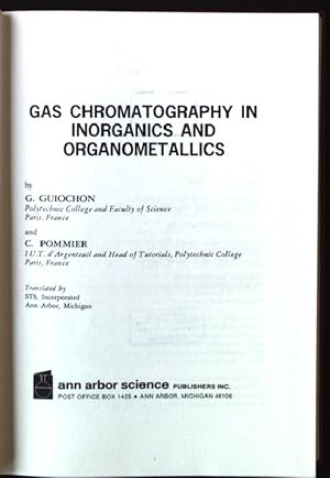 Imagen del vendedor de Gas Chromatography in Inorganics and Organics and Organometallics a la venta por books4less (Versandantiquariat Petra Gros GmbH & Co. KG)