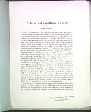 Image du vendeur pour Ullfloran vid Lackalnga i Skane (SIGNIERTES EXEMPLAR); Srtryck ur MeddelandenFran Gteborgs Botaniska Trdgard V; mis en vente par books4less (Versandantiquariat Petra Gros GmbH & Co. KG)