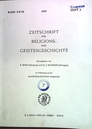 Bild des Verkufers fr The Influence of some Philosophical Systems on teh Mode of Worship of Krsna-Jagannatha; in: Band XXVII, Heft 3 Zeitschrift fr Religions- und Geistesgeschichte; zum Verkauf von books4less (Versandantiquariat Petra Gros GmbH & Co. KG)