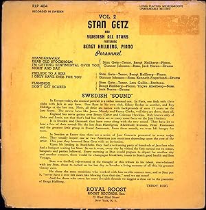 Immagine del venditore per Stan Getz and Swedish All Stars / "Swedish Sound" Vol. 2 (VINYL JAZZ LP) venduto da Cat's Curiosities