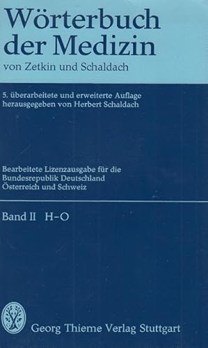 Bild des Verkufers fr Wrterbuch der Medizin von Zetkin und Schaldach zum Verkauf von Allguer Online Antiquariat