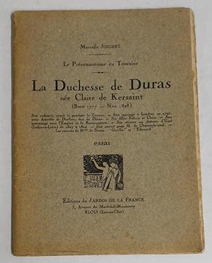 la DUCHESSE de DURAS née Claire de KERSAINT - le Pré-Romantisme en Touraine