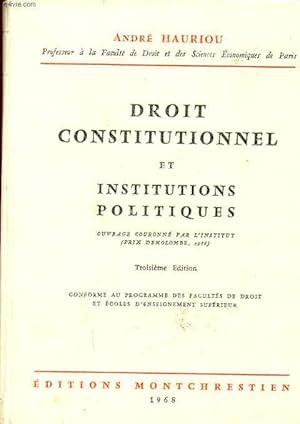 Image du vendeur pour DROIT CONSTITUTIONNEL ET INSTITUTIONS POLITIQUES mis en vente par Le-Livre