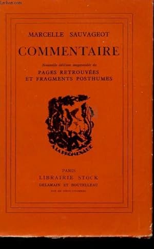 Bild des Verkufers fr COMMENTAIRE zum Verkauf von Le-Livre