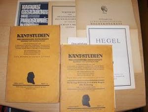 Imagen del vendedor de KANT-STUDIEN - PHILOSOPHISCHE ZEITSCHRIFT * - BAND XXXVI - HEFT 1/2 u. HEFT 3/4 mit u.a. 9 Abhandlungen im Heft 1/1 mit z.b. v. Ernst Cassirer "Kant und das Problem der Metaphysik". v. Justus Meyer "Das Problem des Satzes vom ausgeschlossenen Dritten", von Martin Ninck "Zur Philosophie von Ludwig Klages" - Heft 3/4 mit 13 Abhandlungen und Sonderheft "Zu Georg Wilhelm Friedrich Hegels 100. Todestag am 14. Nov. 1931". a la venta por Antiquariat am Ungererbad-Wilfrid Robin