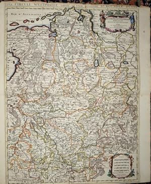 Le Cercle de Westphalie divise en tous ses Estats et Souverainet's". Original Kupferstichkarte v...