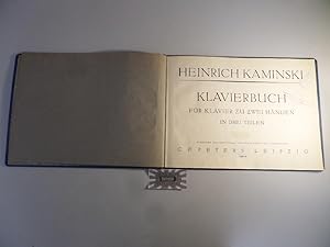 Bild des Verkufers fr Klavierbuch fr Klavier zu zwei Hnden in drei Teilen. 11287. zum Verkauf von Druckwaren Antiquariat