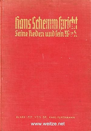 Immagine del venditore per Hans Schemm spricht. Seine Reden und sein Werk. venduto da Antiquariat Ehbrecht - Preis inkl. MwSt.