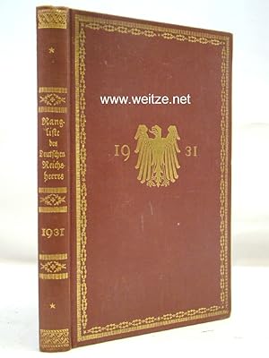 Rangliste des Deutschen Reichsheeres 1931,
