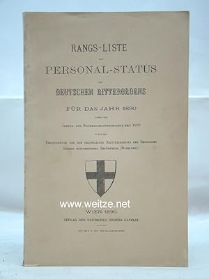 Immagine del venditore per Rang-Liste und Personal-Status des Deutschen Ritterordens fr das Jahr 1890, venduto da Antiquariat Ehbrecht - Preis inkl. MwSt.