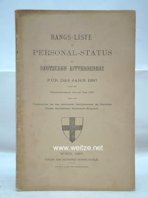 Immagine del venditore per Rang-Liste und Personal-Status des Deutschen Ritterordens fr das Jahr 1897, venduto da Antiquariat Ehbrecht - Preis inkl. MwSt.