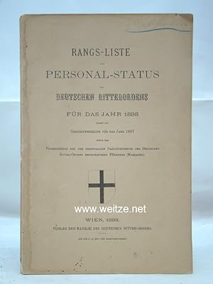Immagine del venditore per Rang-Liste und Personal-Status des Deutschen Ritterordens fr das Jahr 1898, venduto da Antiquariat Ehbrecht - Preis inkl. MwSt.