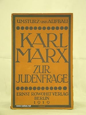 Bild des Verkufers fr Zur Judenfrage von Karl Marx, zum Verkauf von Antiquariat Ehbrecht - Preis inkl. MwSt.