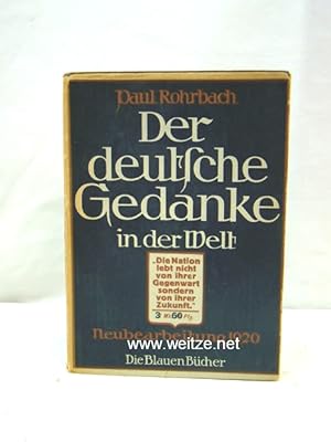 Bild des Verkufers fr Der deutsche Gedanke in der Welt, zum Verkauf von Antiquariat Ehbrecht - Preis inkl. MwSt.