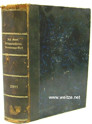Bild des Verkufers fr Verordnungsblatt des Kniglich Bayerischen Kriegsministeriums 1911, zum Verkauf von Antiquariat Ehbrecht - Preis inkl. MwSt.