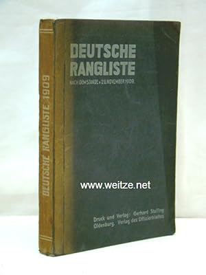 Bild des Verkufers fr Deutsche Rangliste umfassend das gesamte aktive Offizierkorps der deutschen Armee und Marine und seinen Nachwuchs, zum Verkauf von Antiquariat Ehbrecht - Preis inkl. MwSt.