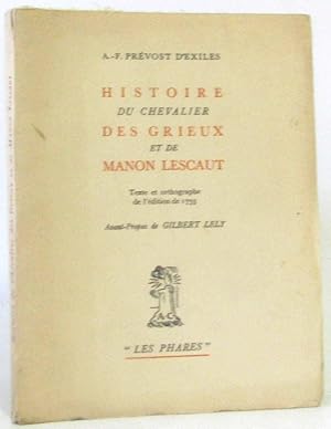 Imagen del vendedor de Histoire du Chevalier des Grieux et de Manon Lescaut a la venta por crealivres