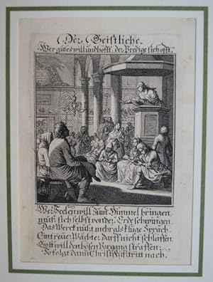 Der Berstliche. Kupferstich aus Christoph Weigels Ständebuch von 1711