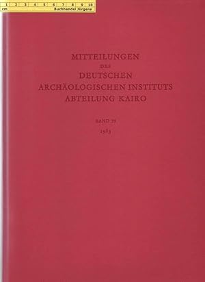 Bild des Verkufers fr Mitteilungen des Deutschen Archologischen Instituts - Abteilung Kairo Band 39 - 1983 zum Verkauf von Buchhandel Jrgens