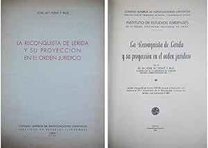 Imagen del vendedor de La Reconquista de Lrida y su proyeccin en el orden jurdico. a la venta por Hesperia Libros