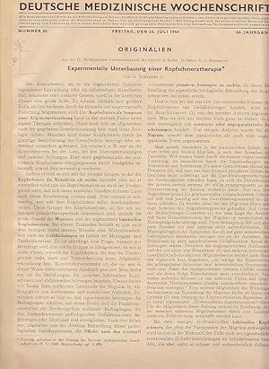 Image du vendeur pour ber Glossopharyngeus- und Trigeminusneuralgie und ihre Behandlung mit Schlangengift. IN: Dtsch.med.Wschr.,1940, 66/Nr. 30, S. 817-819, Br. mis en vente par Antiquariat Michael Eschmann