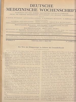 Bild des Verkufers fr ber die Rntgenbehandlung der Entzndungen. IN: Dtsch.med.Wschr.,1935, 61/Nr. 18, S. 706-710, Br. zum Verkauf von Antiquariat Michael Eschmann