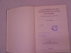 Bild des Verkufers fr A uniform law on international sales of goods. The CMEA general conditions. zum Verkauf von Antiquariat Bookfarm