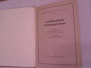 Imagen del vendedor de Gesellschaftliche Ordnungssysteme, Zweite Lieferung: M-U (Schlu). Wrterbuch der Politik Heft V. a la venta por Antiquariat Bookfarm