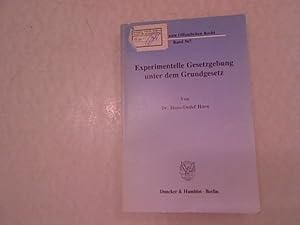 Seller image for Experimentelle Gesetzgebung unter dem Grundgesetz. for sale by Antiquariat Bookfarm