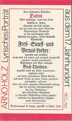 Seller image for Dafnis. Lyrisches Portrt aus dem 17. Jahrhundert (Reclams Universal - Bibliothek Band 864) for sale by Antiquariat Jterbook, Inh. H. Schulze