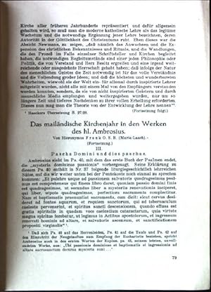 Bild des Verkufers fr Das mailndische Kirchenjahr in den Werken des hl. Ambrosius III: Pascha Domini und dies paschae; Sonderdruck aus: Pastor bonus, Jg. 51, Heft 5/6; zum Verkauf von books4less (Versandantiquariat Petra Gros GmbH & Co. KG)