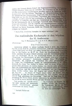 Bild des Verkufers fr Das mailndische Kirchenjahr in den Werken des hl. Ambrosius IV. Die Pentekoste. Sonderdruck aus: Pastor bonus, Jg. 51, Heft 7/8; zum Verkauf von books4less (Versandantiquariat Petra Gros GmbH & Co. KG)