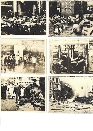 Collection of 23 Photographs of Japanese Bombing of Shanghai, circa 1937