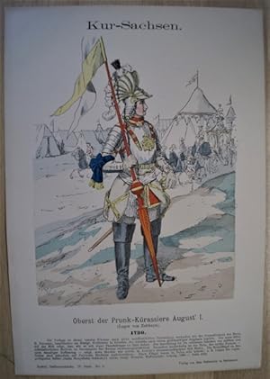 Kur-Sachsen. Altkolorierte Zinkographie aus R. Knötel, Uniformkunde .