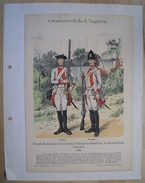 Oesterreich-Ungarn.Altkolorierte Zinkographie aus R. Knötel, Uniformkunde.