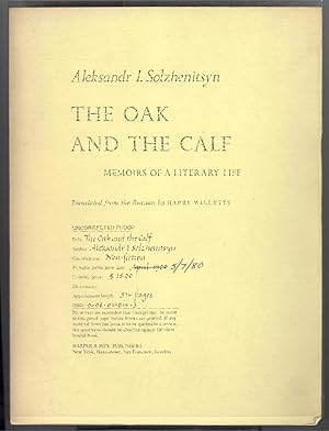 Seller image for The Oak and the Calf for sale by Kaleidoscope Books & Collectibles