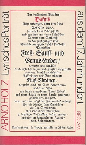 Seller image for Dafnis. Lyrisches Portrt aus dem 17. Jahrhundert (Reclams Universal - Bibliothek Band 864) for sale by Antiquariat Jterbook, Inh. H. Schulze