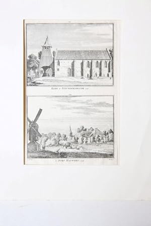 Kerk te Nieuwbokswoude. 1726. / 't Dorp Hauwert. 1726.